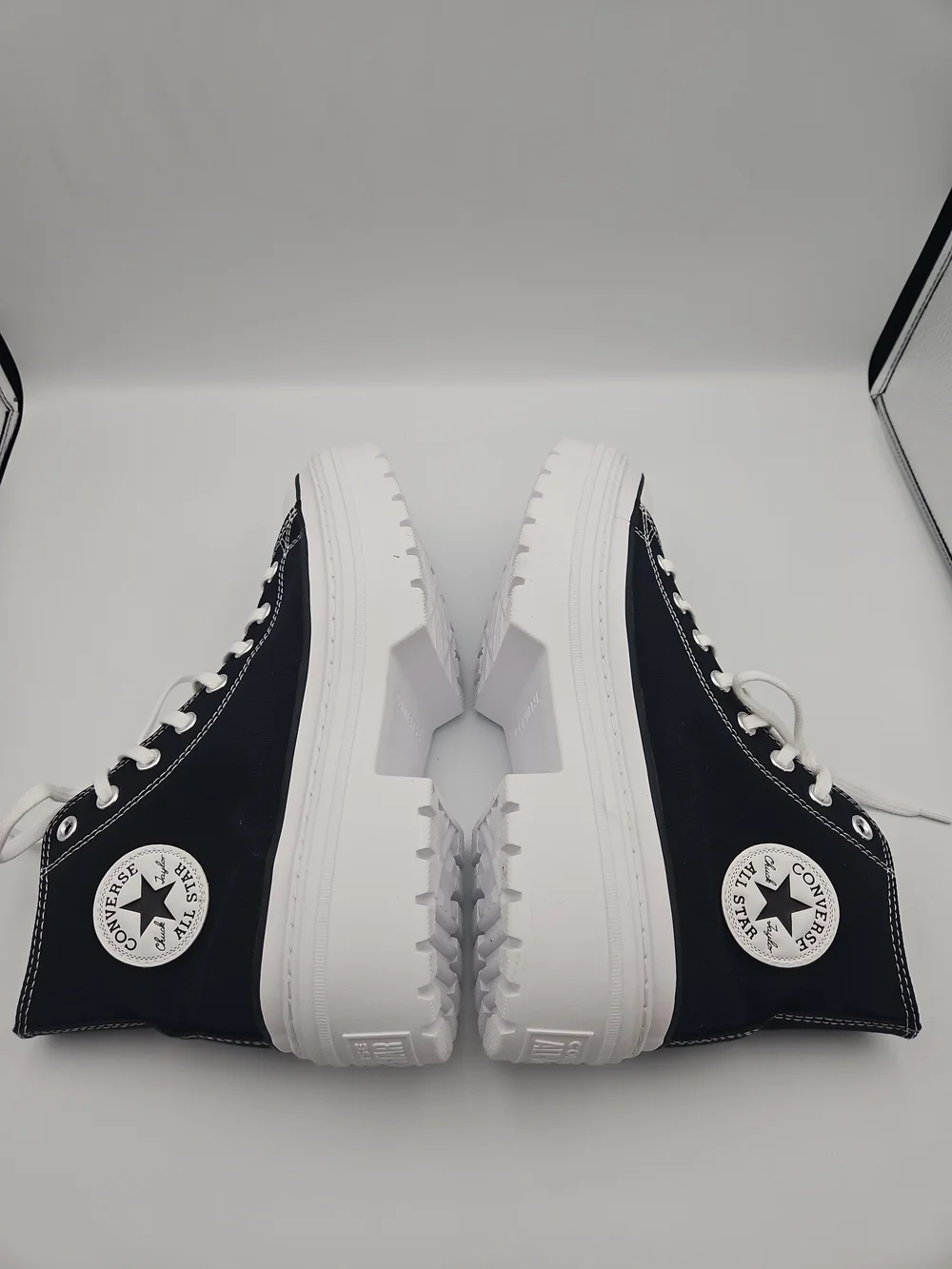 Converse Black and White Platform High-Top Sneakers